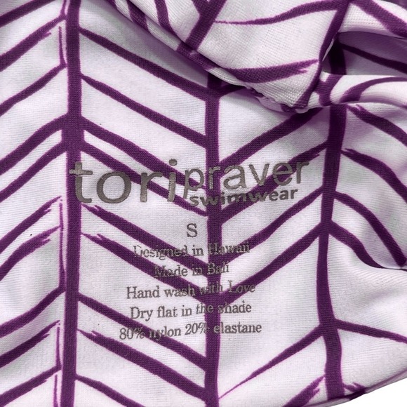 Tori Praver NWT Halter Tie Bandeau Pink Brown Swim Top Small - Picture 7 of 9